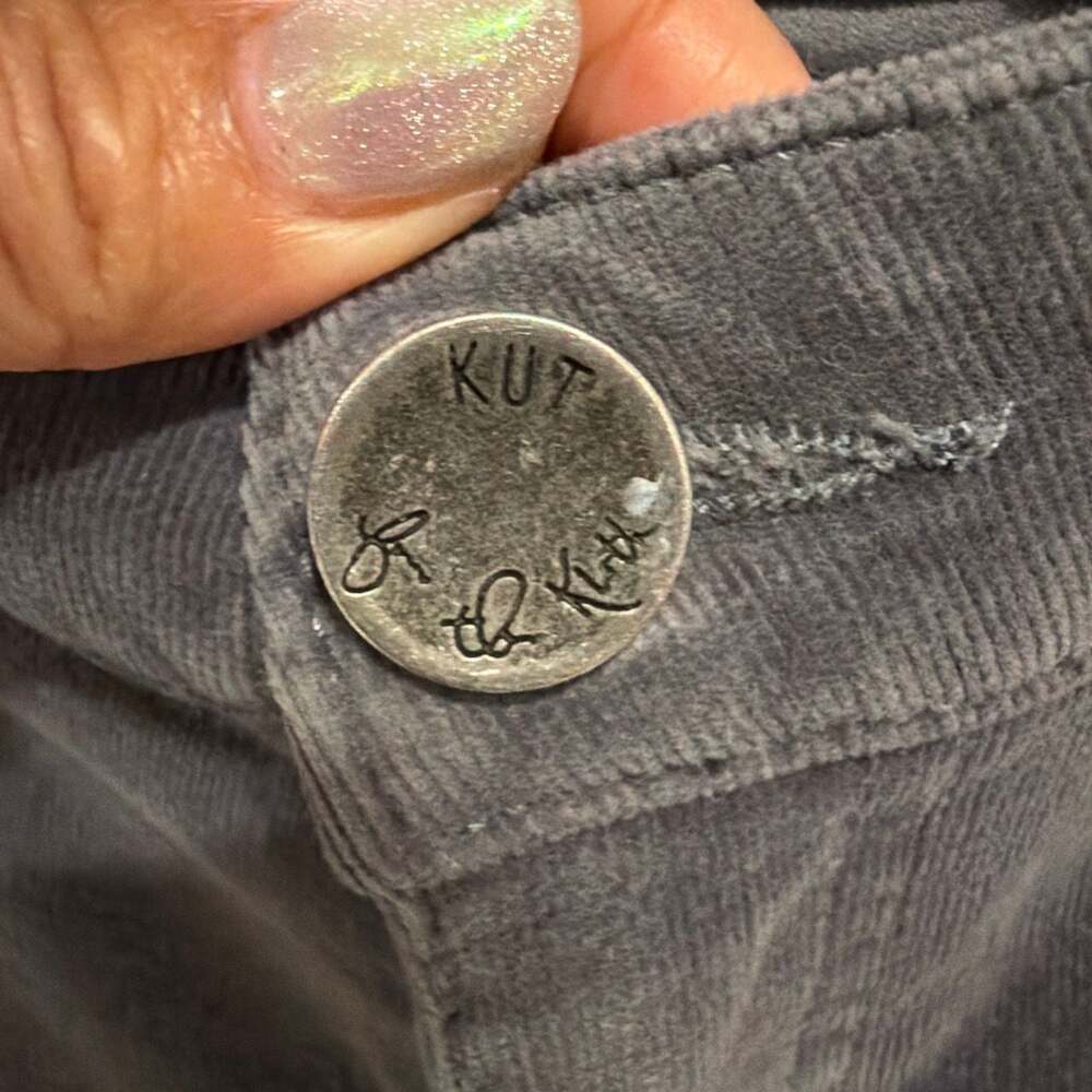 KUT from the Kloth Diana Skinny Corduroy Pants Gray Size 4 - Picture 5 of 9